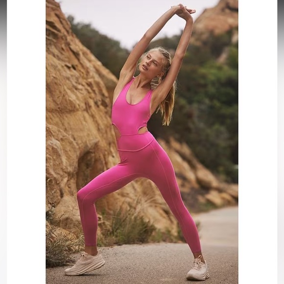 FP Movement by Free People Pants - FP Movement Back It Up Scoop Neck Sleeveless Pocketed Strappy Back Fitted Onesie